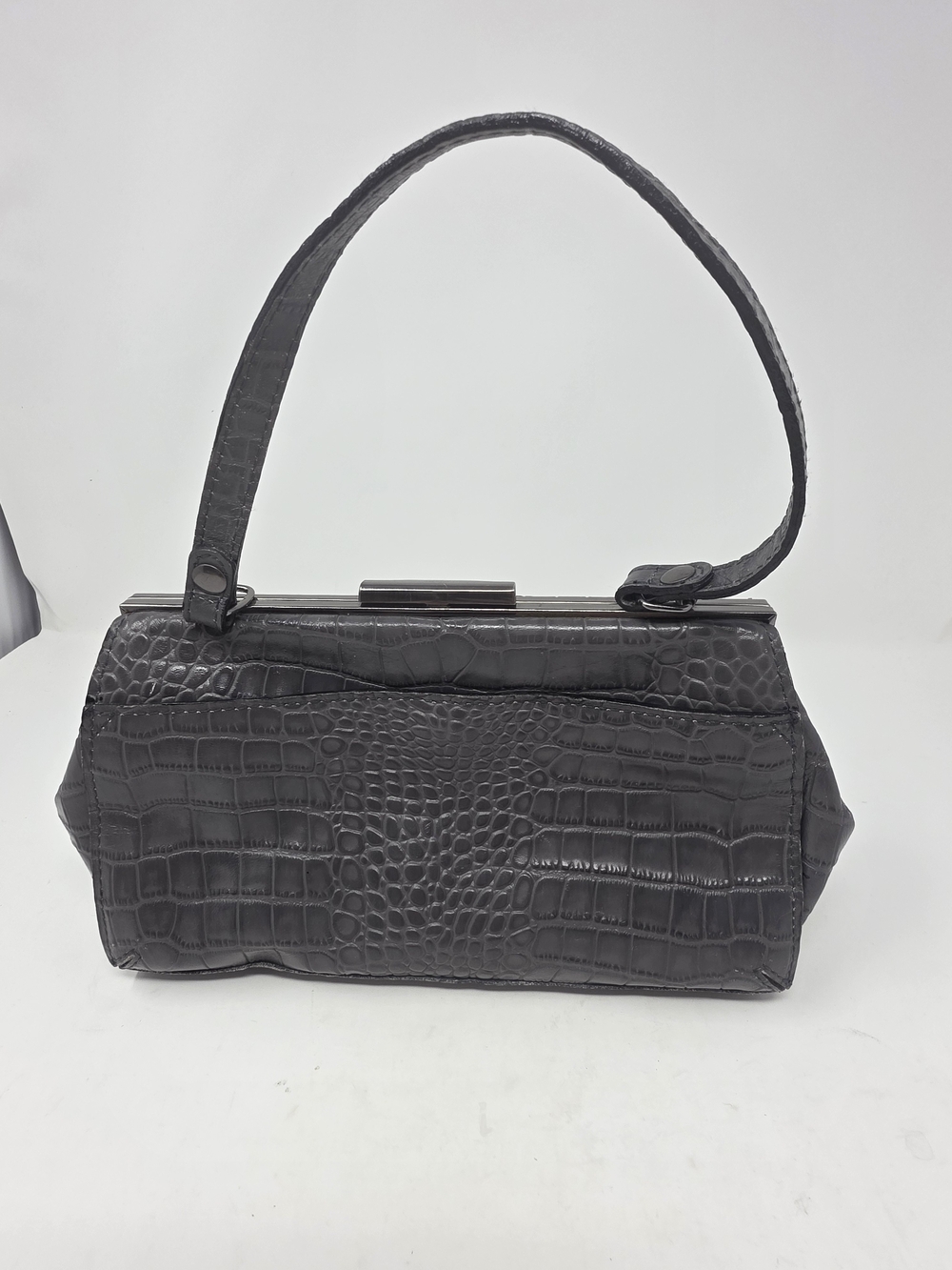 Patricia Nash Black Croc-Embossed Top-Handle Satchel